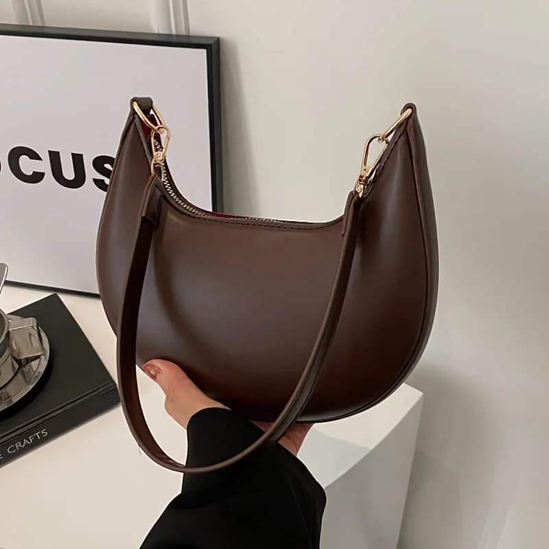 Dámská luxusní kabelka přes rameno ve tvaru měsíce - elegantní crossbody taška