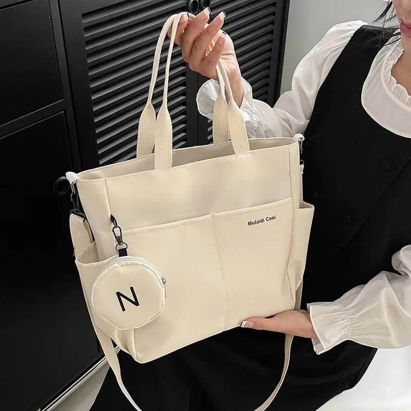Dámská plátěná kabelka přes rameno - crossbody taška pro studentky a ženy