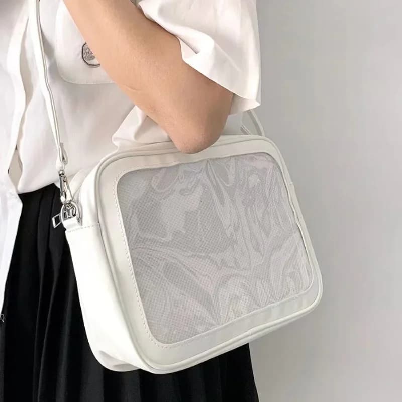 Průhledná crossbody kabelka dámská transparentní messenger bag cute lolita styl pro dívky