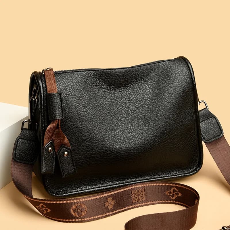 Dámská kožená kabelka přes rameno - luxusní měkká hovězí kůže tote bag crossbody