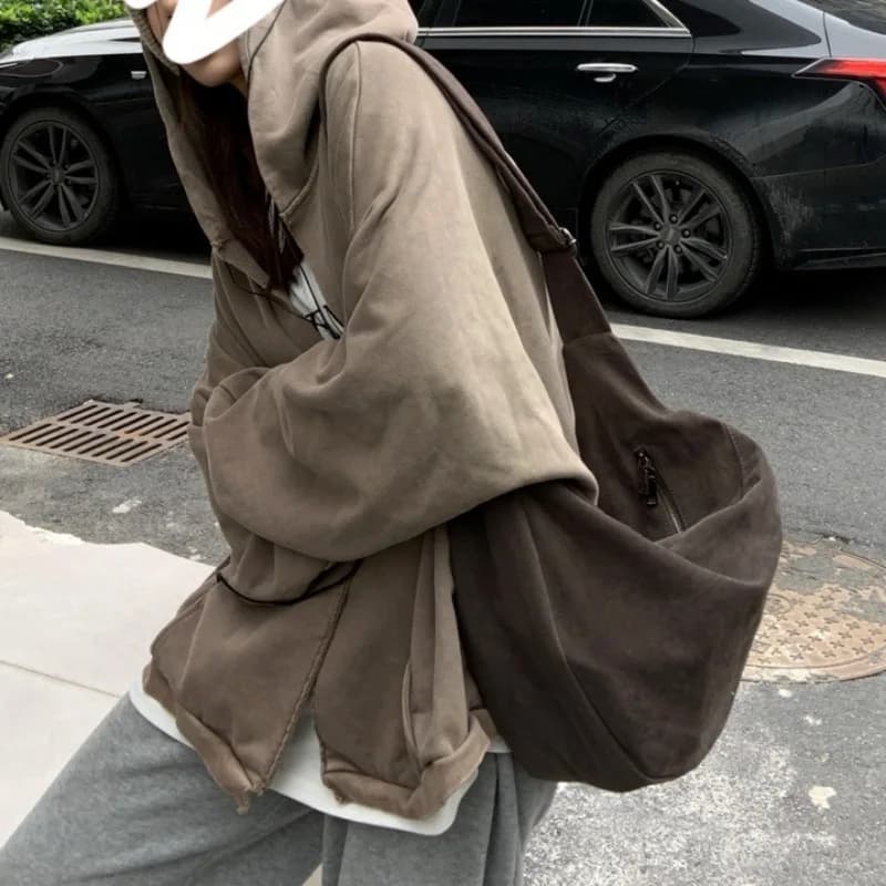 Dámská velká kabelka přes rameno vintage retro jednoduchá casual taška na každý den