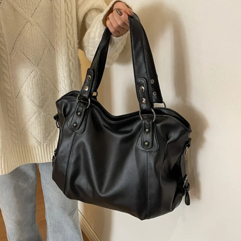 Dámská kožená kabelka velká kapacita hobo tote taška přes rameno messenger bag