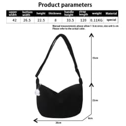Manšestrová crossbody kabelka pro ženy velká kapacita messenger taška jednobarevná - náhled 7