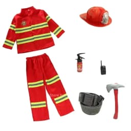 Dětský hasičský kostým na Halloween - uniforma pro kluky a holky s doplňky - náhled 7