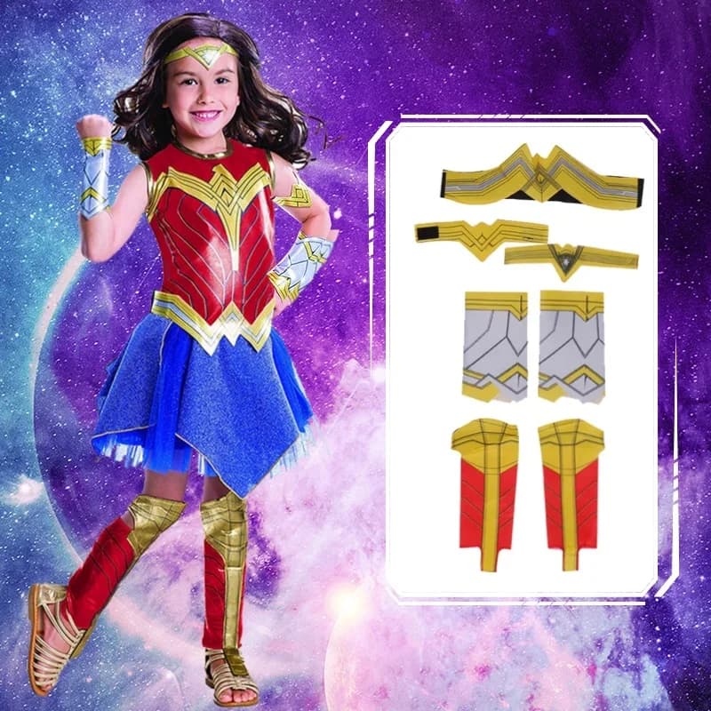 Dětský kostým Wonder Woman superhrdinka Halloween cosplay šaty pro dívky