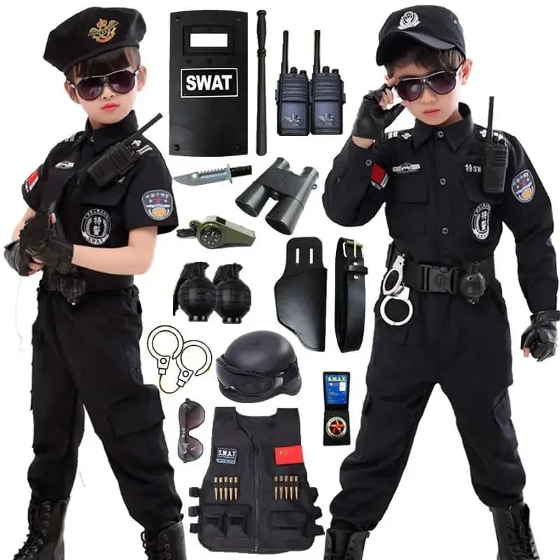 Dětský policejní kostým na Halloween - uniforma strážník detektiv maškarní ples