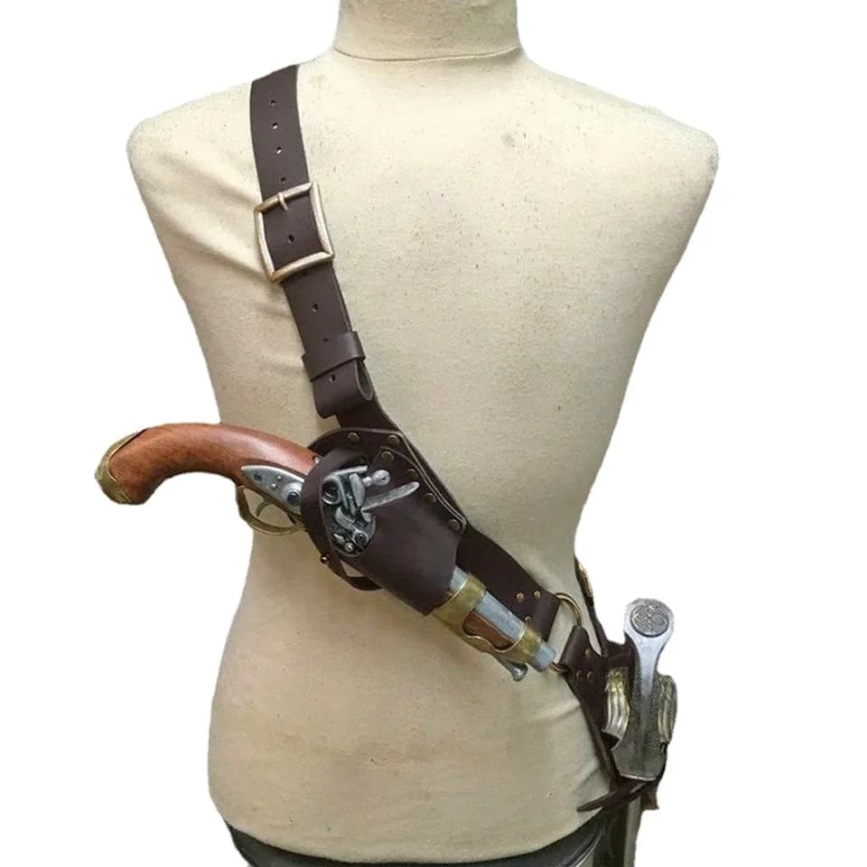 Středověký pirátský ramenní pás na meč steampunk gotický kostým cosplay rekvizita