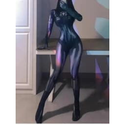 Černý kočičí superhrdinka kostým pro ženy Halloween Vánoce 3D tisk overal bodysuit - náhled 5