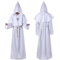 Středověký mnišský hábit s kapucí - kostým čaroděje pro Halloween a cosplay - náhled 4