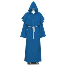 Středověký mnišský hábit s kapucí - kostým čaroděje pro Halloween a cosplay - náhled 6