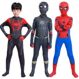 Dětský 3D černý pavoučí muž kostým maska luxusní oblek superhrdina Halloween dárek - náhled 5