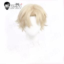 Krátká světle žlutá syntetická paruka 35cm pro cosplay anime kostýmy - náhled 7