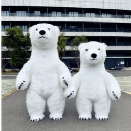Nafukovací kostým bílého medvěda 2-3m maskot pro narozeninové oslavy a roleplay - náhled 3