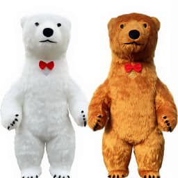 Nafukovací kostým bílého medvěda 2-3m maskot pro narozeninové oslavy a roleplay - náhled 2