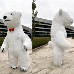 Nafukovací kostým bílého medvěda 2-3m maskot pro narozeninové oslavy a roleplay - náhled 7