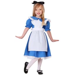 Dětský modrý kostým Alenka v říši divů pro holčičky Halloween karneval šaty - náhled 2