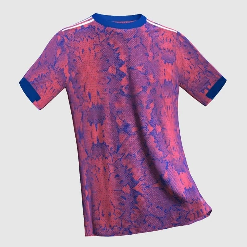 Fotbalový dres unisex - růžovo-modrý abstraktní vzor, prodyšný, rychleschnoucí