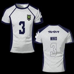 Pánské dámské fotbalové tričko Blue Lock Anime Nagi krátký rukáv sportovní top casual - náhled 5