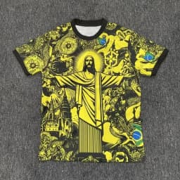 Fotbalový dres Brazílie 2025 - 3D tisk, rychleschnoucí, odvod potu, krátký rukáv - náhled 4