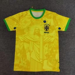 Fotbalový dres Brazílie 2025 - 3D tisk, rychleschnoucí, odvod potu, krátký rukáv - náhled 3