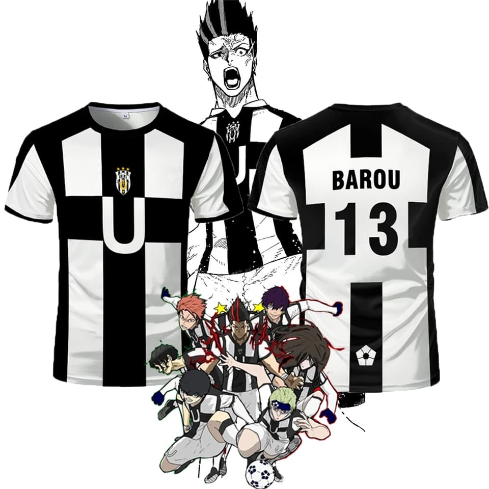 Pánské anime tričko Blue Lock motiv fotbal krátký rukáv cosplay tee replika 2025