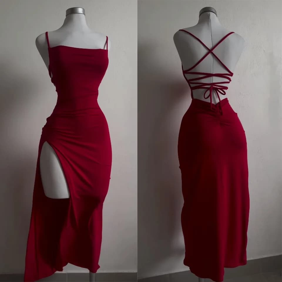 Elegantní letní šaty s áčkovou sukní a vázáním na krku - módní sexy minišaty pro ženy