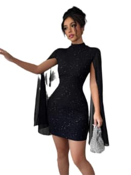 Elegantní černé letní mini šaty dámské plážové společenské módní krátké - náhled 6