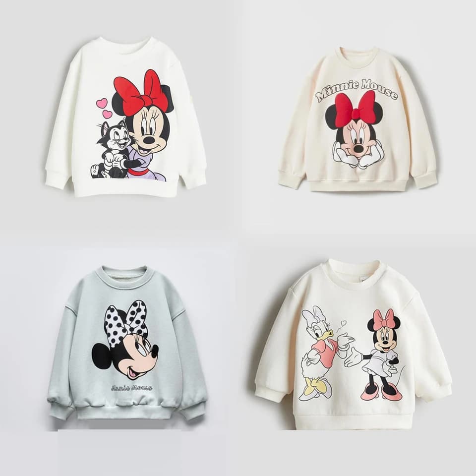 Dětská mikina s kapucí Minnie Mouse - roztomilý jarní/podzimní svetr pro dívky