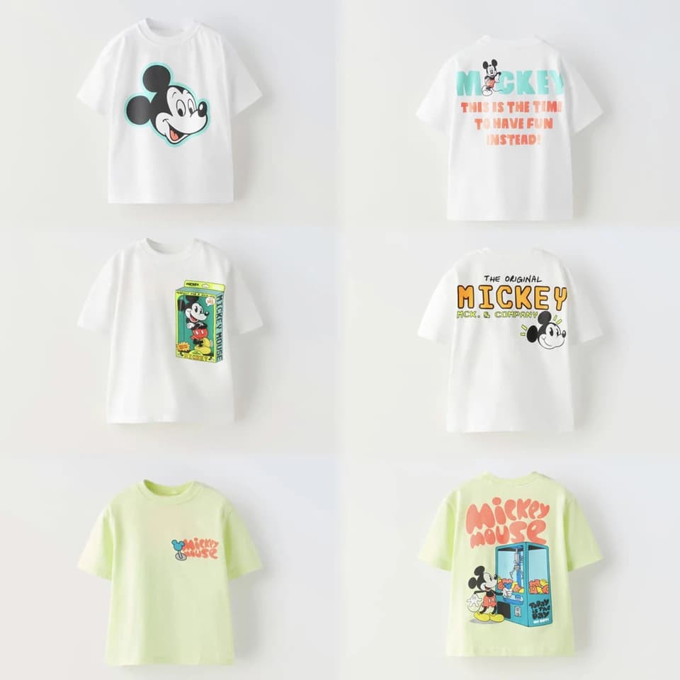 Dětské tričko Mickey Mouse letní bavlněné tričko s krátkým rukávem potisk animovaná postava