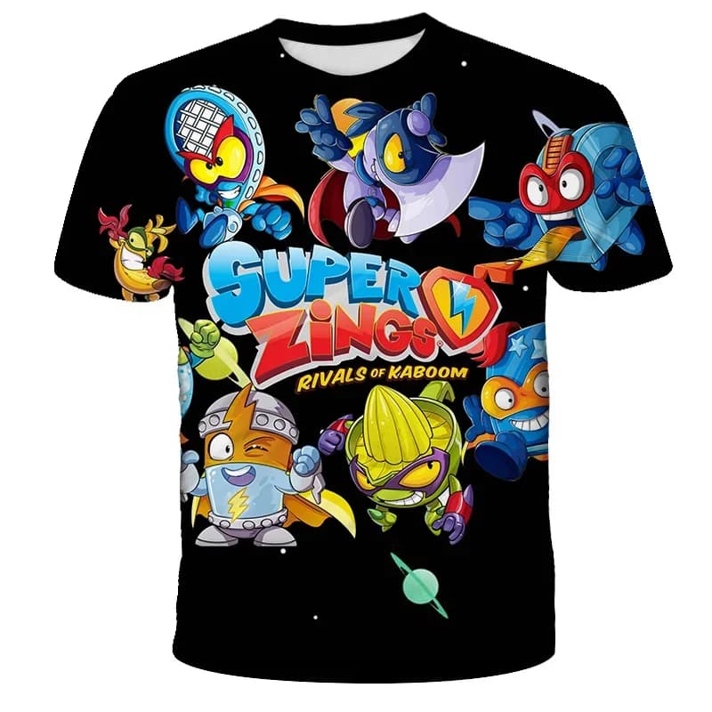 Dětské tričko Super Zings | Anime herní motiv | Krátký rukáv | Bavlněné dětské tričko