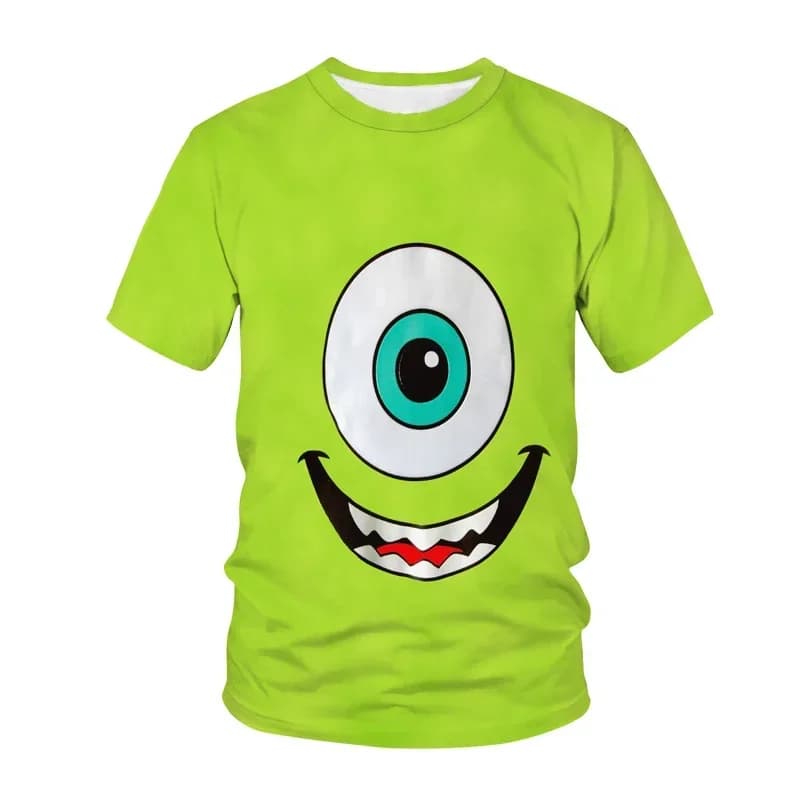 Dětské letní tričko Monsters Inc 3D potisk krátký rukáv roztomilý dětský top