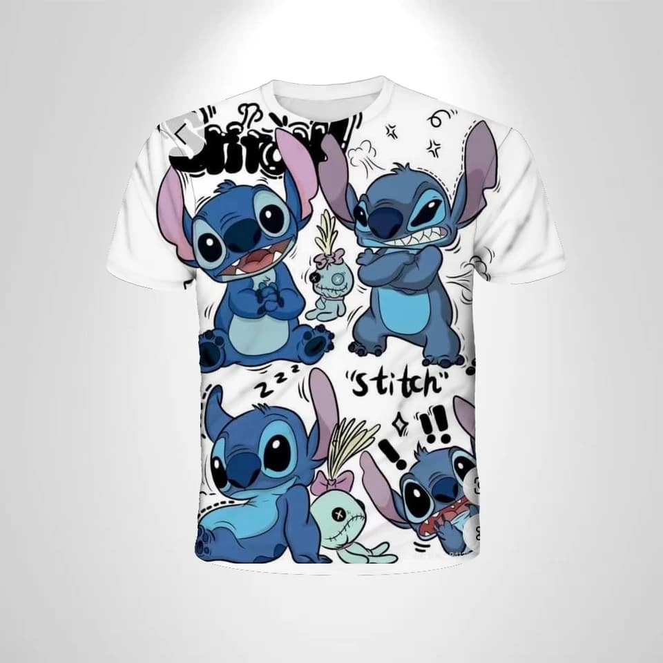 Roztomilé dětské tričko Stitch | Manga anime potisk | Klučičí dívčí tričko 122-164 cm