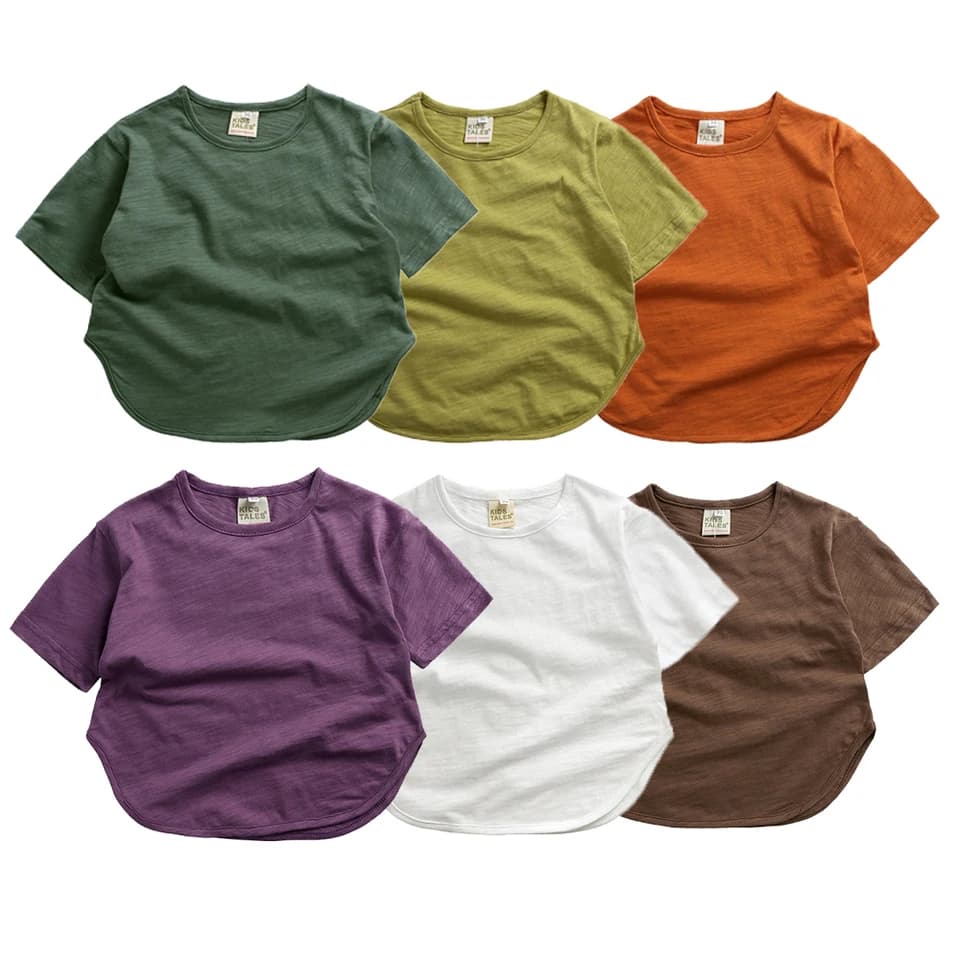 Dětské letní tričko z prodyšné bavlny, krátký rukáv, modní design, vel. 2-7 let