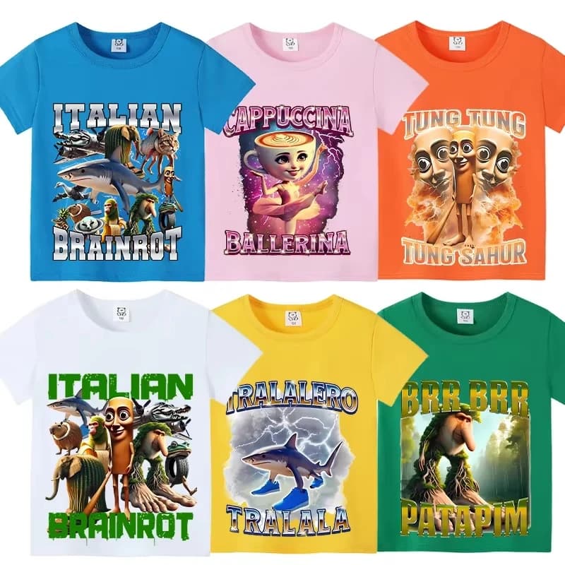 Roztomilé dětské tričko s vtipným žralokem - bavlněné letní tričko pro kluky, modré