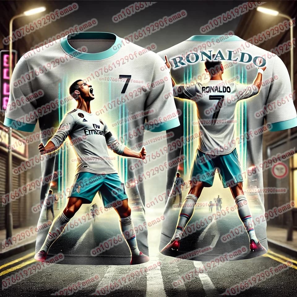 Fotbalový dres Ronaldo | Prodyšné sportovní tričko | 3D potisk | Rychleschnoucí materiál