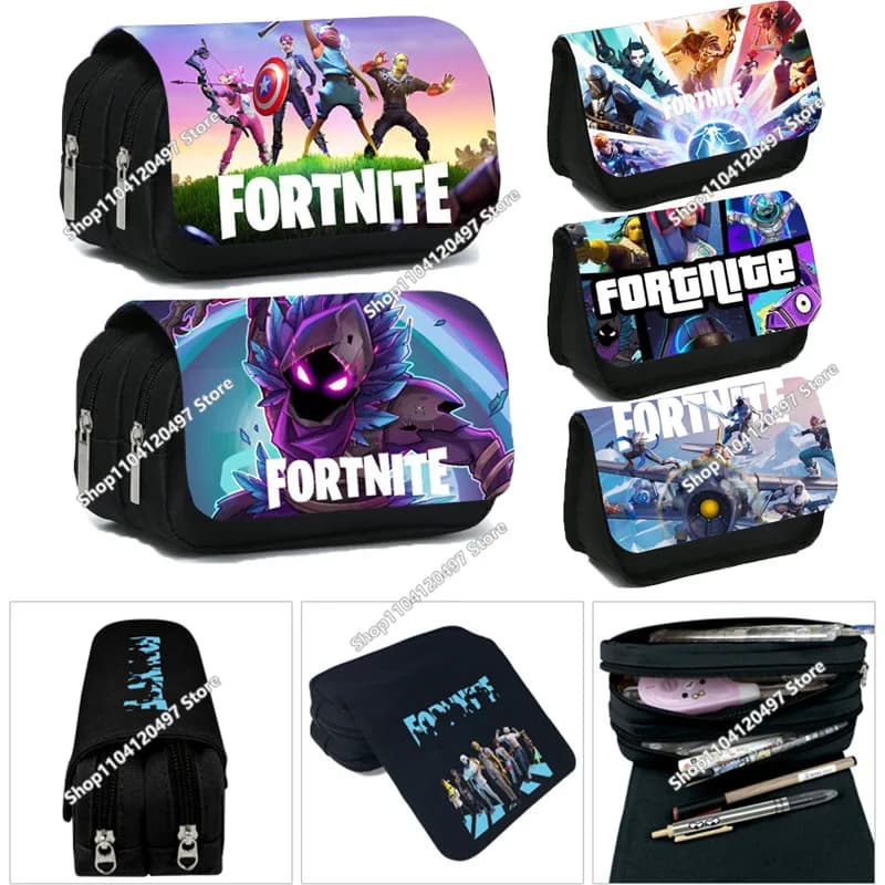 Stylový dětský penál Fortnite motiv - Roztomilý organizér na psací potřeby pro školáky