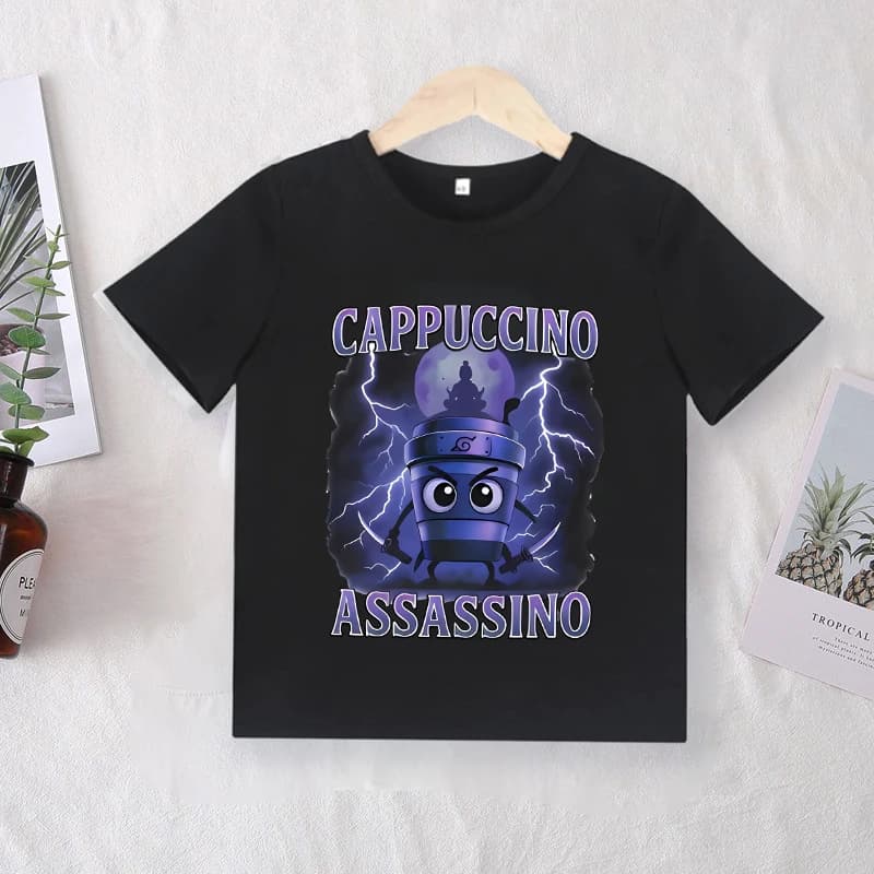 Dětské tričko Cappuccino Assassino - roztomilý bavlněný top pro kluky a holky