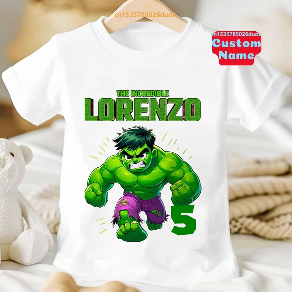Dětské narozeninové tričko Spiderman Hulk | Personalizovaný potisk | Bavlněné tričko 2-9 let