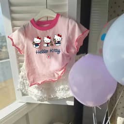 Roztomilé dětské tričko s anime potiskem - letní bavlněná košile pro holčičky 6-12 let - náhled 4