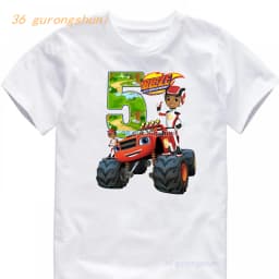 Dětské tričko Blaze a Monster Machines - narozeninové tričko pro kluky 5-6 let letní móda - náhled 2