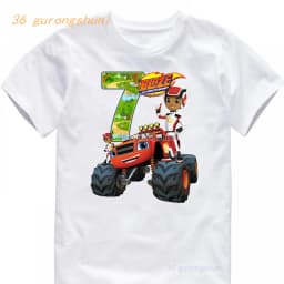 Dětské tričko Blaze a Monster Machines - narozeninové tričko pro kluky 5-6 let letní móda - náhled 4