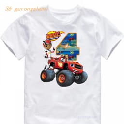 Dětské tričko Blaze a Monster Machines - narozeninové tričko pro kluky 5-6 let letní móda - náhled 6