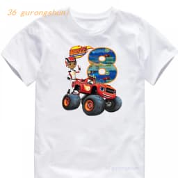 Dětské tričko Blaze a Monster Machines - narozeninové tričko pro kluky 5-6 let letní móda - náhled 7
