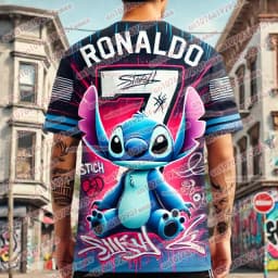 Dětské tričko Stitch letní sportovní bavlněné tričko pro kluky a holky modré XS-XXL - náhled 2