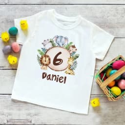 Dětské narozeninové tričko s vlastním jménem | Roztomilý zvířecký motiv 1-9 let - náhled 6