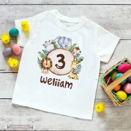 Dětské narozeninové tričko s vlastním jménem | Roztomilý zvířecký motiv 1-9 let - náhled 5