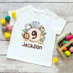 Dětské narozeninové tričko s vlastním jménem | Roztomilý zvířecký motiv 1-9 let - náhled 7