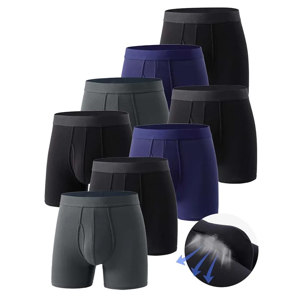 Pohodlné pánské boxerky z bambusového vlákna - prodyšné, měkké, antibakteriální XS-XXL