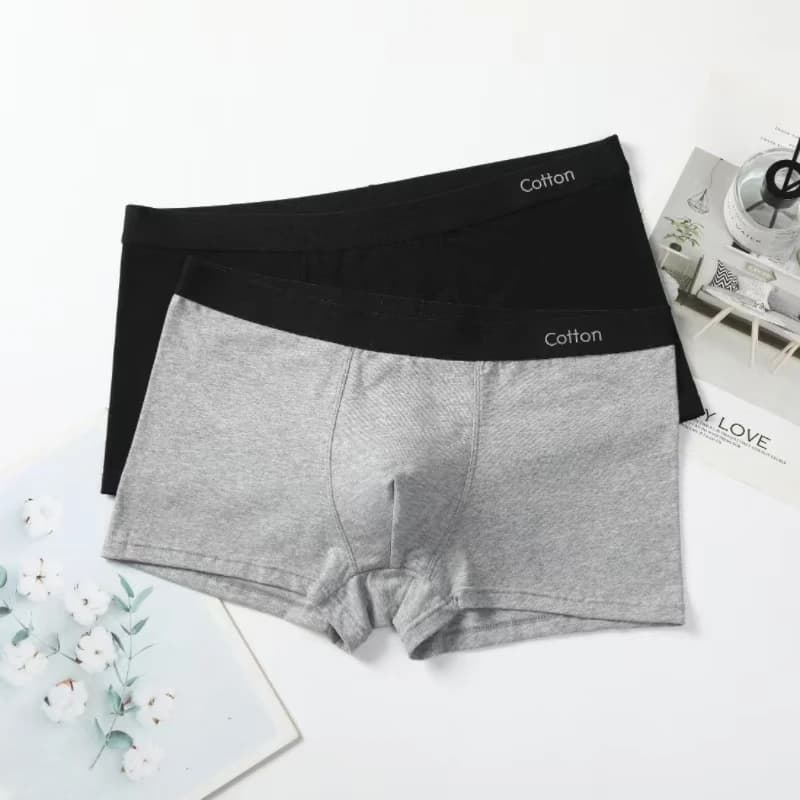 Pánské bavlněné boxerky - prodyšné, pohodlné spodní prádlo v černé a šedé, velikosti L-XXXL