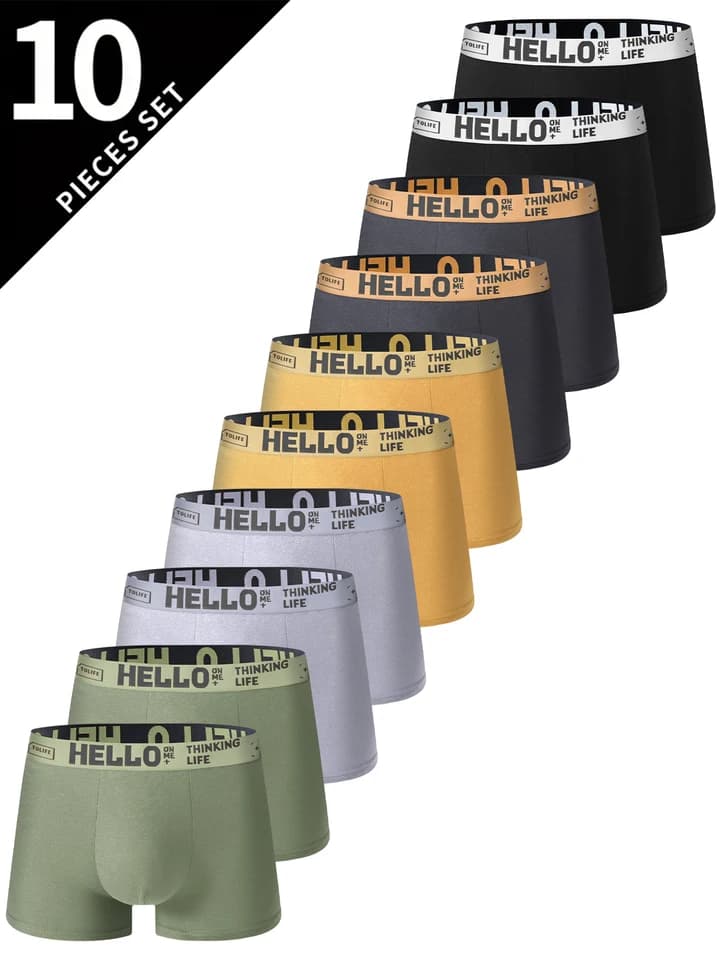 Pánské boxerky 10 ks sada - pohodlné sportovní prádlo fitness módní střih